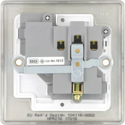 British General Nexus Metal 13A 1-Gang DP Switched Socket Pearl Nickel With White Inserts -British General Shop 593PY A5