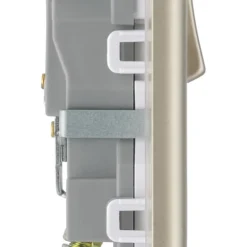 British General Nexus Metal 13A 1-Gang DP Switched Socket Pearl Nickel With White Inserts -British General Shop 593PY A6