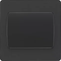 British General Evolve 20 A 16AX 1-Gang 2-Way Wide Rocker Light Switch Matt Black With Black Inserts -British General Shop 599PY A2