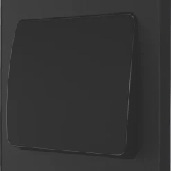 British General Evolve 20 A 16AX 1-Gang 2-Way Wide Rocker Light Switch Matt Black With Black Inserts