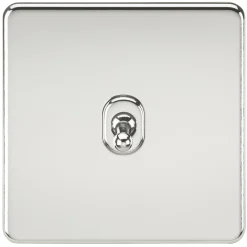 Knightsbridge SF12TOGPC 10AX 1-Gang Intermediate Switch Polished Chrome With Colour-Matched Inserts