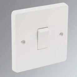 Crabtree Capital 10AX 1-Gang 1-Way Light Switch White -British General Shop 60262 A1