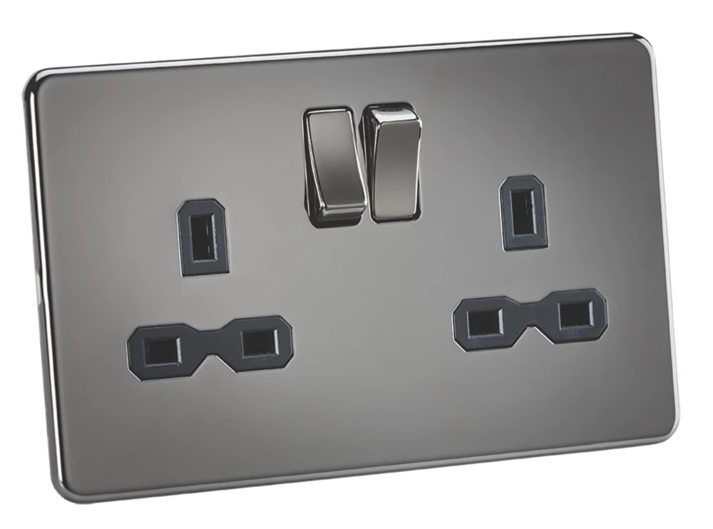 Knightsbridge SFR9000BN 13A 2-Gang DP Switched Double Socket Black Nickel With Black Inserts 4 Knightsbridge SFR9000BN 13A 2-Gang DP Switched Double Socket Black Nickel With Black Inserts - Image 2