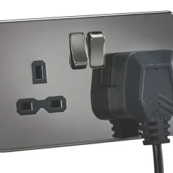 Knightsbridge SFR9000BN 13A 2-Gang DP Switched Double Socket Black Nickel With Black Inserts 8 Knightsbridge SFR9000BN 13A 2-Gang DP Switched Double Socket Black Nickel With Black Inserts -British General Shop 602TY A2