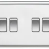 Knightsbridge CL41PC 10AX 4-Gang 2-Way Light Switch Polished Chrome -British General Shop 603VF P