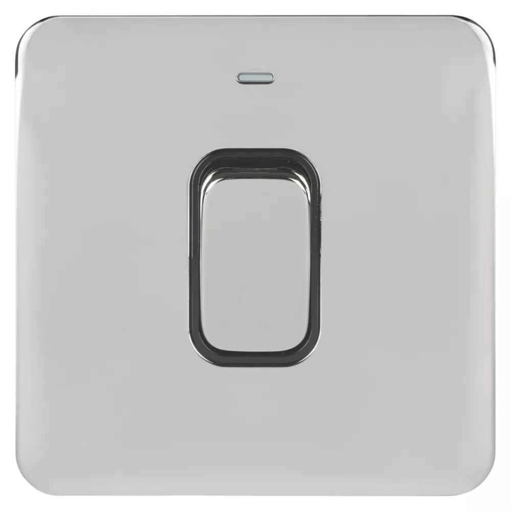 Schneider Electric Lisse Deco 50A 1-Gang DP Cooker Switch Polished Chrome With LED With Black Inserts 4 Schneider Electric Lisse Deco 50A 1-Gang DP Cooker Switch Polished Chrome With LED With Black Inserts - Image 2