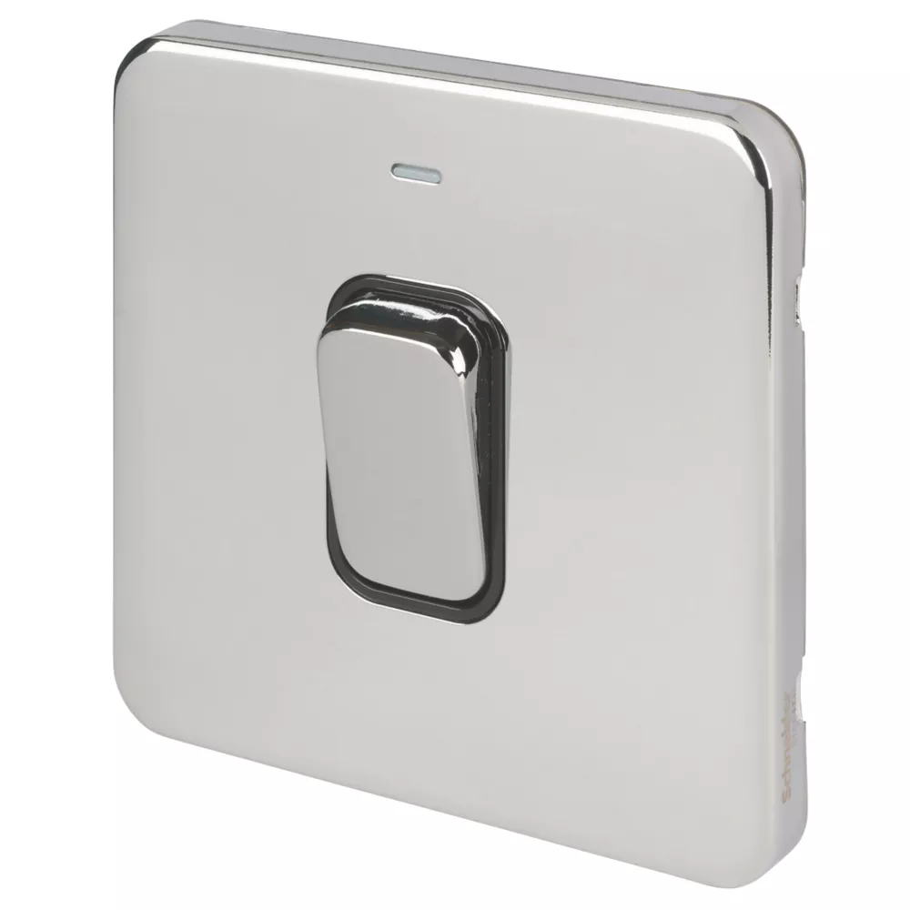 Schneider Electric Lisse Deco 50A 1-Gang DP Cooker Switch Polished Chrome With LED With Black Inserts 3 Schneider Electric Lisse Deco 50A 1-Gang DP Cooker Switch Polished Chrome With LED With Black Inserts