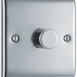 British General Nexus Metal 1-Gang 2-Way LED Dimmer Switch Polished Chrome -British General Shop 607FT A2