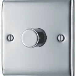 British General Nexus Metal 1-Gang 2-Way LED Dimmer Switch Polished Chrome