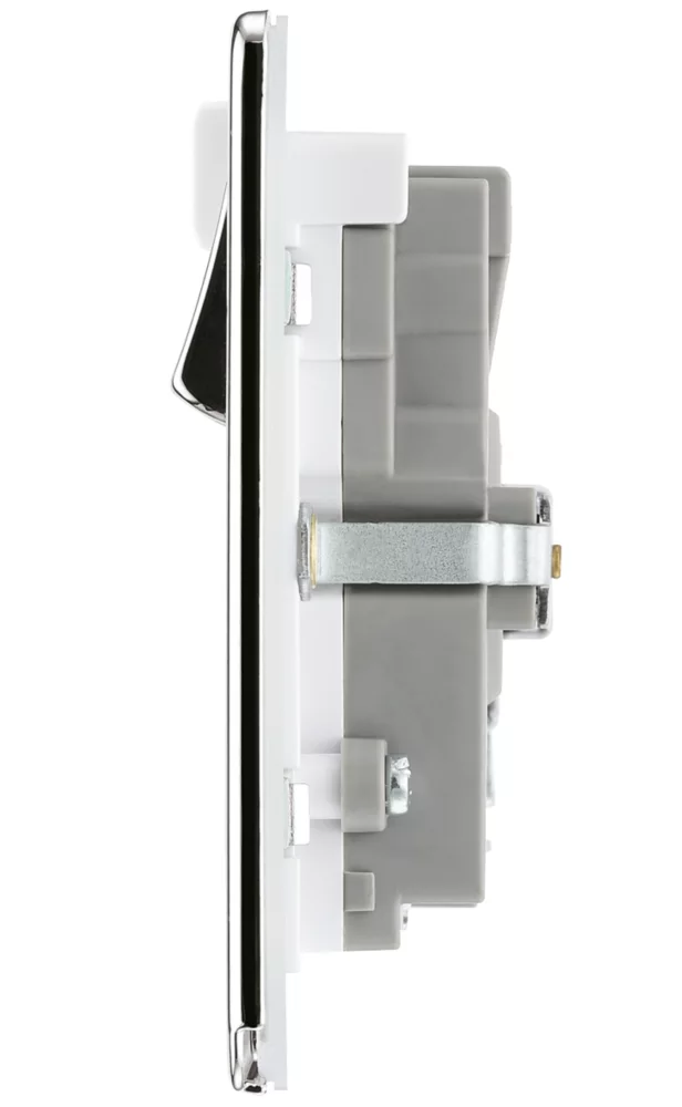 LAP 13A 2-Gang SP Switched Wi-Fi Extender Socket + 2.1A 1-Outlet Type A USB Charger Polished Chrome With White Inserts 5 LAP 13A 2-Gang SP Switched Wi-Fi Extender Socket + 2.1A 1-Outlet Type A USB Charger Polished Chrome With White Inserts - Image 3