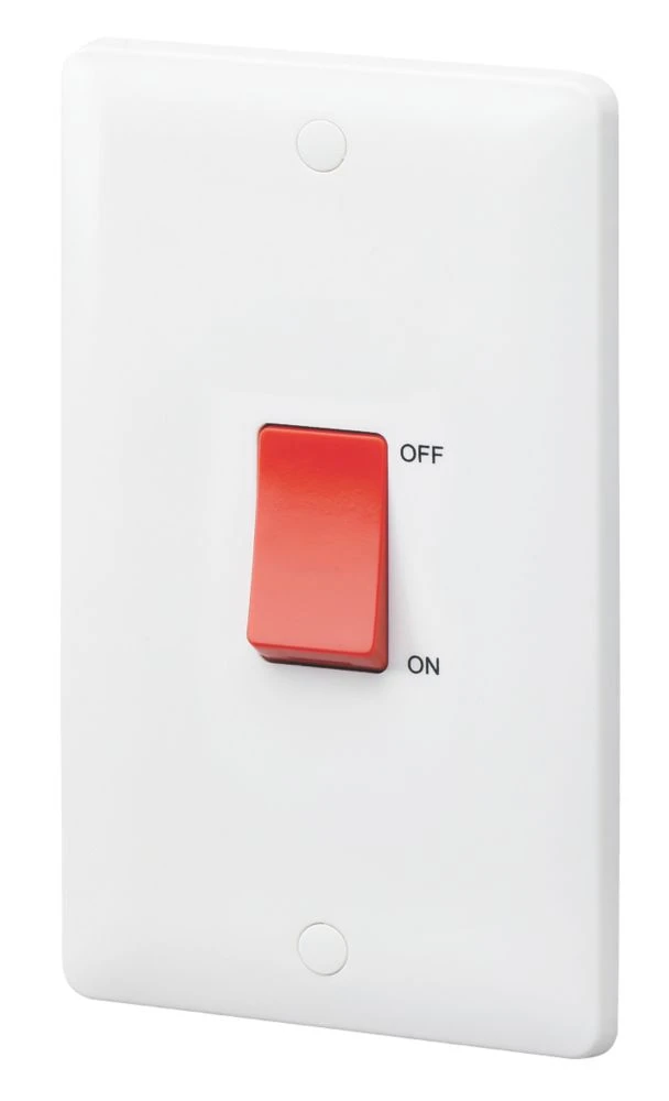MK Base 45A 2-Gang DP Control Switch White With Red Inserts 3 MK Base 45A 2-Gang DP Control Switch White With Red Inserts