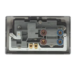 British General Nexus Metal 45A 2-Gang DP Cooker Switch & 13A DP Switched Socket Black Nickel With LED With Black Inserts -British General Shop 61060 A3