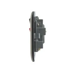 British General Nexus Metal 45A 2-Gang DP Cooker Switch & 13A DP Switched Socket Black Nickel With LED With Black Inserts -British General Shop 61060 A4