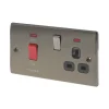 British General Nexus Metal 45A 2-Gang DP Cooker Switch & 13A DP Switched Socket Black Nickel With LED With Black Inserts 1 British General Nexus Metal 45A 2-Gang DP Cooker Switch & 13A DP Switched Socket Black Nickel With LED With Black Inserts -British General Shop 61060 P
