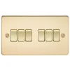 Knightsbridge FP4200PB 10AX 6-Gang 2-Way Light Switch Polished Brass -British General Shop 610VF P