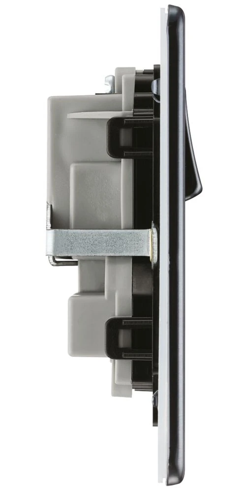LAP Power Socket 13A 2-Gang DP Switched Power Socket Slate Grey With Black Inserts 5 LAP Power Socket 13A 2-Gang DP Switched Power Socket Slate Grey With Black Inserts - Image 3