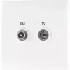 British General 800 Series 1-Gang Coaxial TV / FM Socket White -British General Shop 612XF P