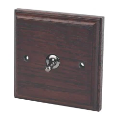 Varilight 10AX 1-Gang 2-Way Toggle Switch Dark Oak