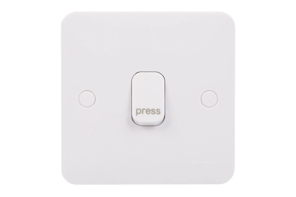 Schneider Electric Lisse 10AX 1-Gang 1-Way "Press" Retractive Switch White 4 Schneider Electric Lisse 10AX 1-Gang 1-Way "Press" Retractive Switch White - Image 2