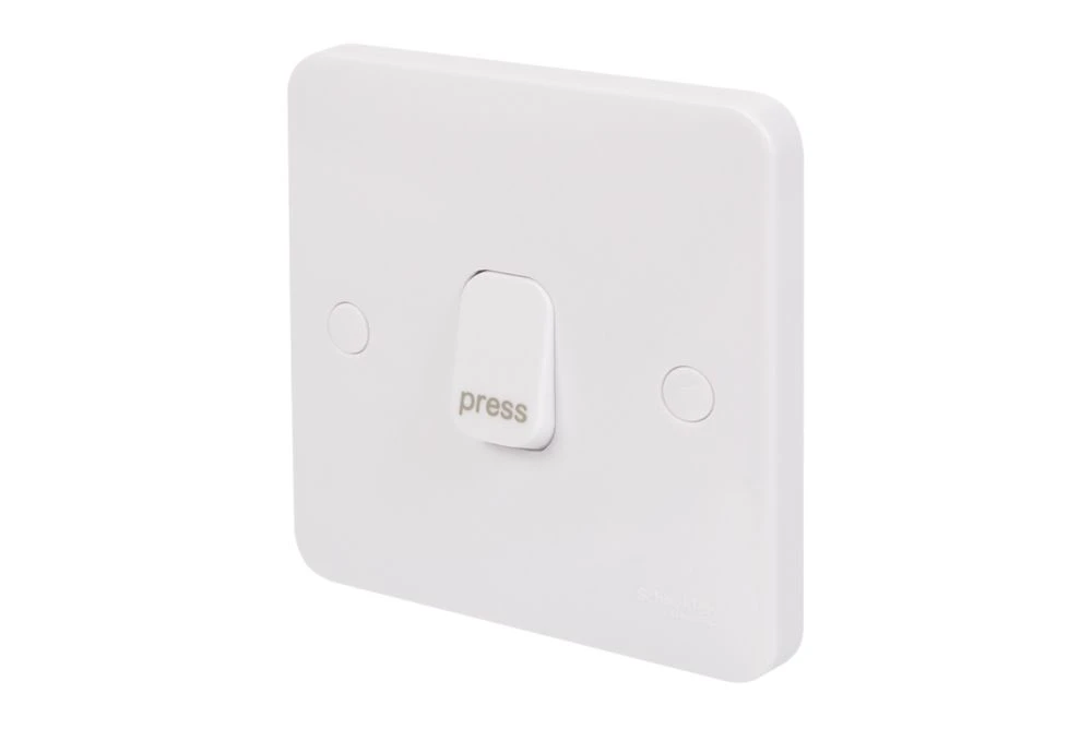 Schneider Electric Lisse 10AX 1-Gang 1-Way "Press" Retractive Switch White 3 Schneider Electric Lisse 10AX 1-Gang 1-Way "Press" Retractive Switch White