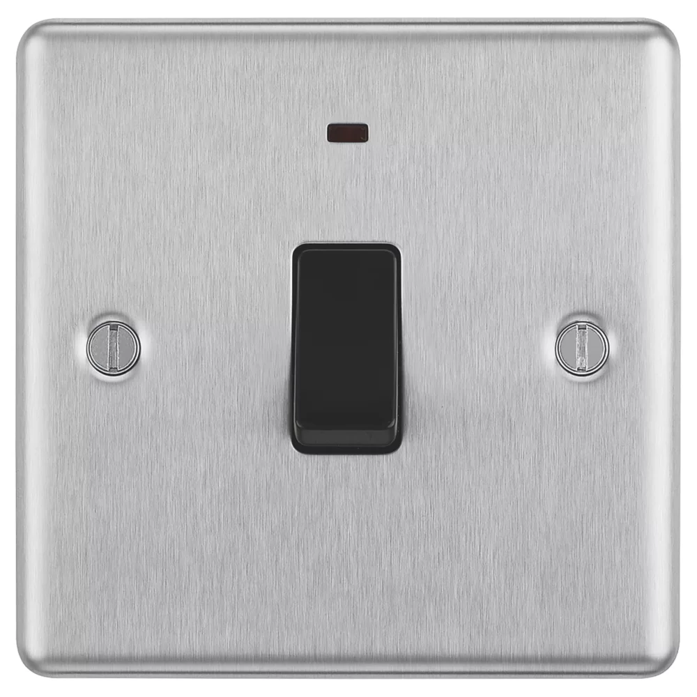 LAP 20A 1-Gang DP Control Switch Brushed Stainless Steel With Neon With Black Inserts 5 LAP 20A 1-Gang DP Control Switch Brushed Stainless Steel With Neon With Black Inserts - Image 3
