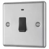 LAP 20A 1-Gang DP Control Switch Brushed Stainless Steel With Neon With Black Inserts -British General Shop 61644 P