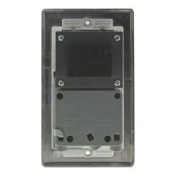 British General Nexus Metal 2-Gang Dual Voltage Shaver Socket 115 / 240V Brushed Iridium With Black Inserts -British General Shop 61684 A3