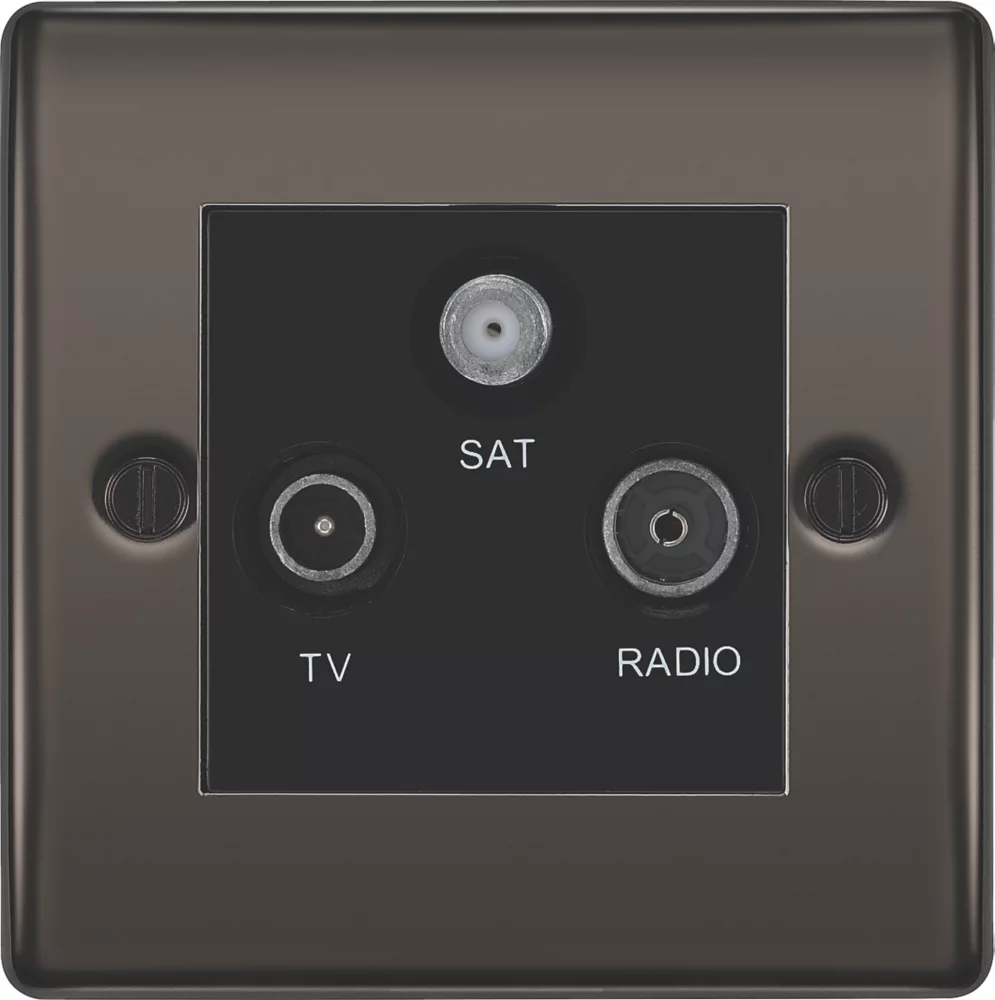British General NEXUS METAL 1-Gang Triplex TV Socket Black Nickel 4 British General NEXUS METAL 1-Gang Triplex TV Socket Black Nickel - Image 2