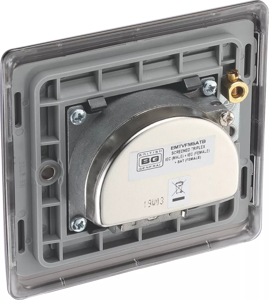 British General NEXUS METAL 1-Gang Triplex TV Socket Black Nickel 5 British General NEXUS METAL 1-Gang Triplex TV Socket Black Nickel - Image 3