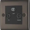 British General NEXUS METAL 1-Gang Triplex TV Socket Black Nickel -British General Shop 616XG P
