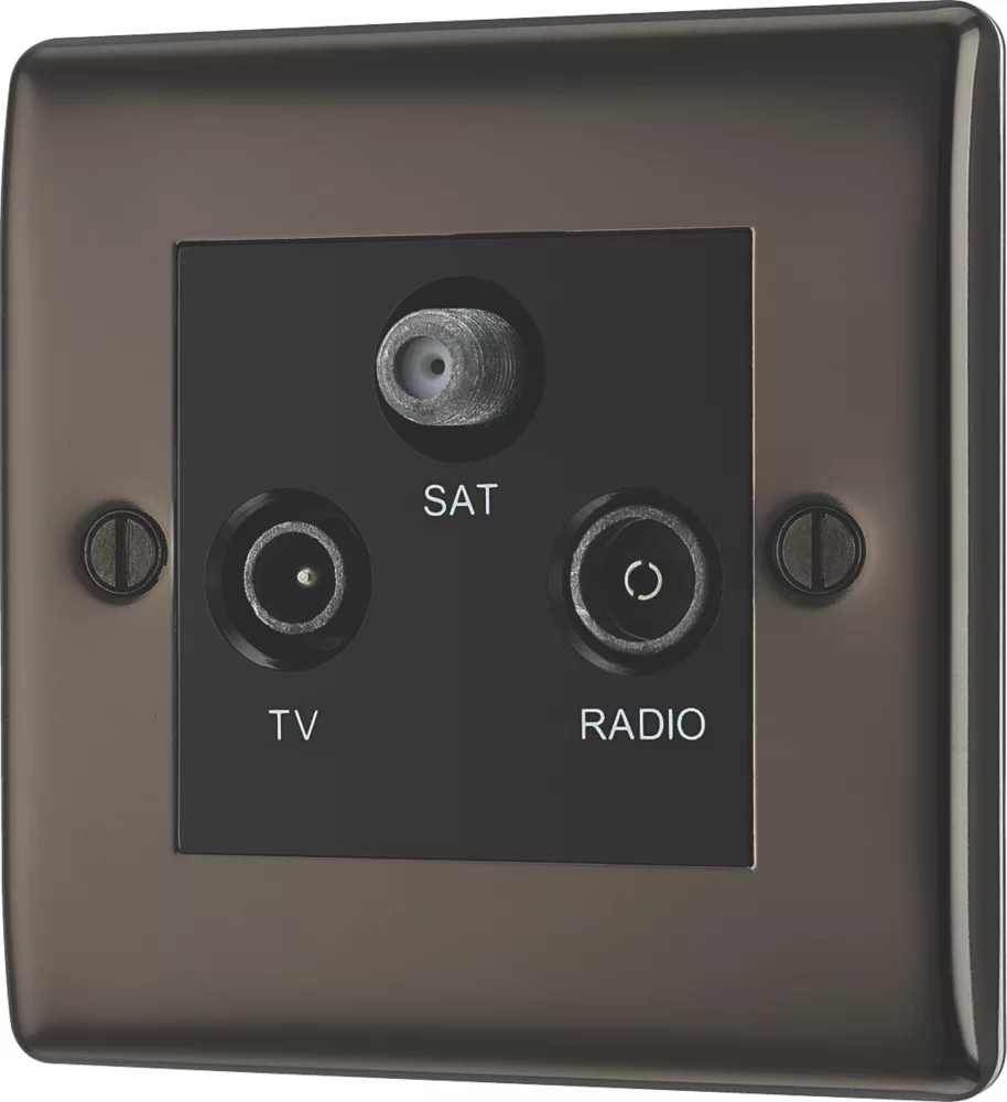 British General NEXUS METAL 1-Gang Triplex TV Socket Black Nickel 3 British General NEXUS METAL 1-Gang Triplex TV Socket Black Nickel