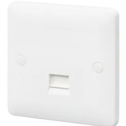 MK Base Slave Telephone Socket White With White Inserts