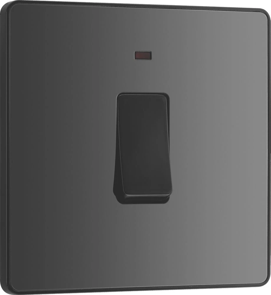 British General Evolve 20A 1-Gang DP Control Switch Black With LED With Black Inserts 4 British General Evolve 20A 1-Gang DP Control Switch Black With LED With Black Inserts - Image 2