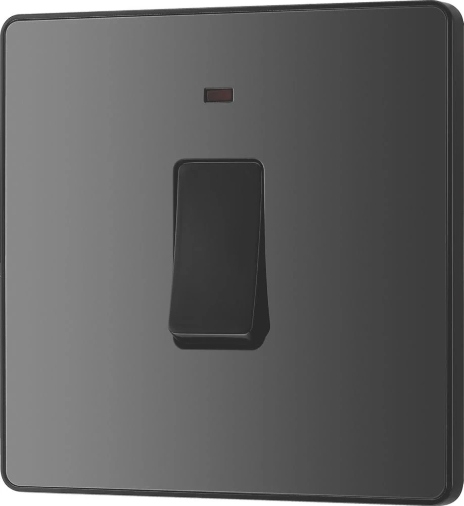 British General Evolve 20A 1-Gang DP Control Switch Black With LED With Black Inserts 6 British General Evolve 20A 1-Gang DP Control Switch Black With LED With Black Inserts - Image 4