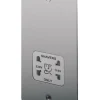 LAP 2-Gang Dual Voltage Shaver Socket 115 / 230V Brushed Stainless Steel With White Inserts -British General Shop 62397 P