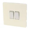 Varilight 10AX 2-Gang 2-Way Light Switch White Chocolate