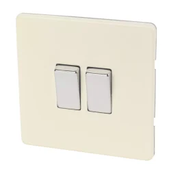 Varilight 10AX 2-Gang 2-Way Light Switch White Chocolate