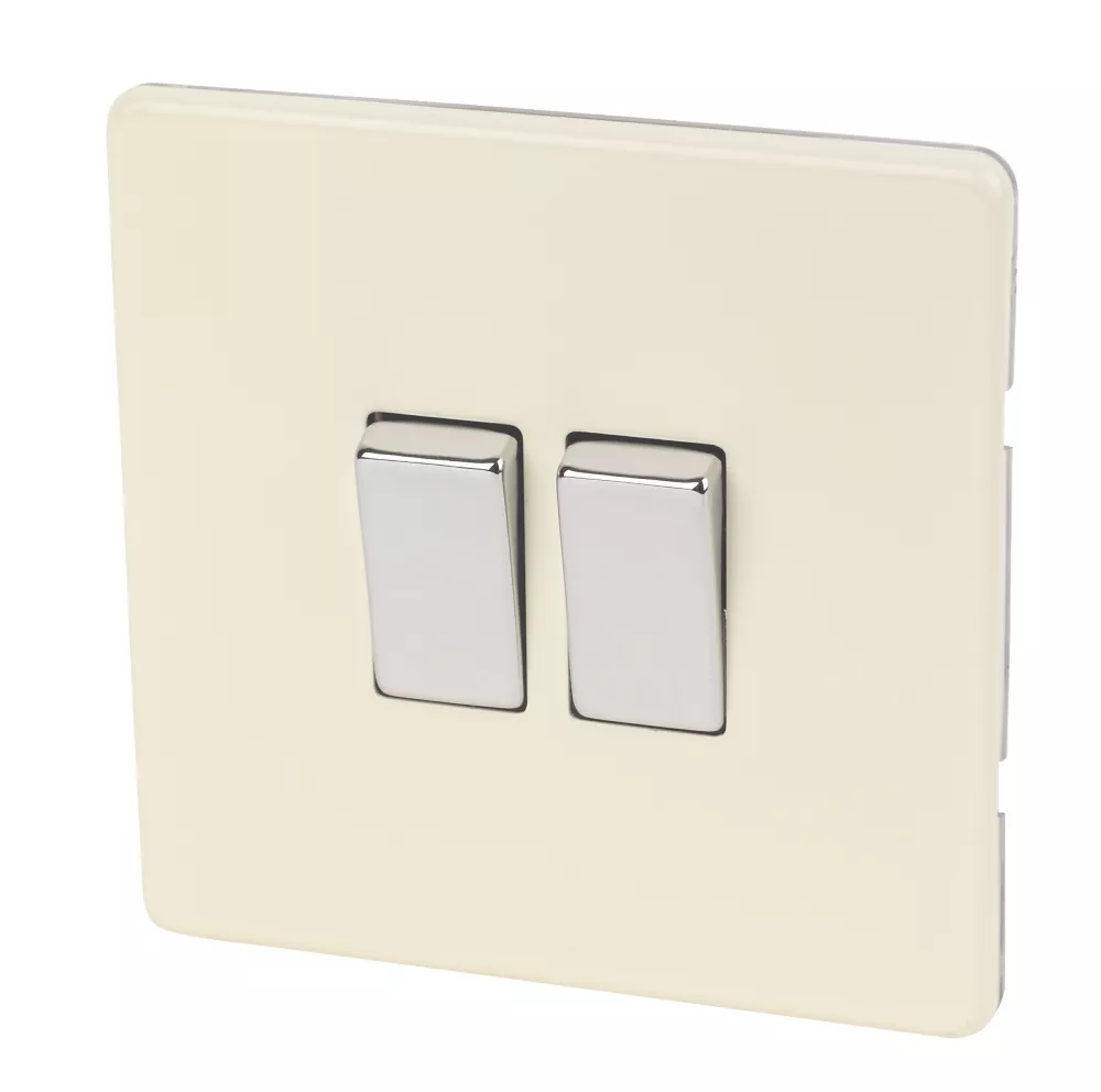 Varilight 10AX 2-Gang 2-Way Light Switch White Chocolate 3 Varilight 10AX 2-Gang 2-Way Light Switch White Chocolate