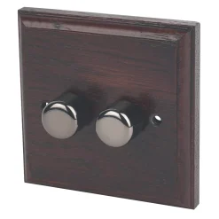 Varilight V-Pro 2-Gang 2-Way LED Dimmer Switch Dark Oak