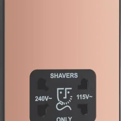 British General Evolve 2-Gang Dual Voltage Shaver Socket 115/240V Copper With Black Inserts 10 British General Evolve 2-Gang Dual Voltage Shaver Socket 115/240V Copper With Black Inserts -British General Shop 628RF A1