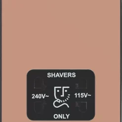 British General Evolve 2-Gang Dual Voltage Shaver Socket 115/240V Copper With Black Inserts 11 British General Evolve 2-Gang Dual Voltage Shaver Socket 115/240V Copper With Black Inserts -British General Shop 628RF A2