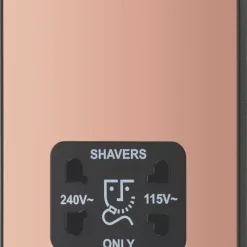 British General Evolve 2-Gang Dual Voltage Shaver Socket 115/240V Copper With Black Inserts 12 British General Evolve 2-Gang Dual Voltage Shaver Socket 115/240V Copper With Black Inserts -British General Shop 628RF A3
