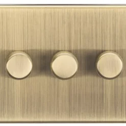 Knightsbridge CS2183AB 3-Gang 2-Way LED Dimmer Switch Antique Brass
