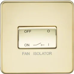 Knightsbridge SF1100PB 10AX 1-Gang TP Fan Isolator Switch Polished Brass