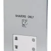 LAP 2-Gang Dual Voltage Shaver Socket 115 / 230V Brushed Chrome With White Inserts