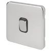 Schneider Electric Lisse Deco 20AX 1-Gang DP Control Switch Polished Chrome With Black Inserts -British General Shop 636FF P
