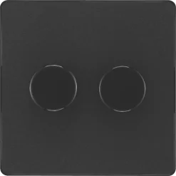 British General Evolve 2-Gang 2-Way LED Trailing Edge Double Push Dimmer With Rotary Control Matt Black With Black Inserts 11 British General Evolve 2-Gang 2-Way LED Trailing Edge Double Push Dimmer With Rotary Control Matt Black With Black Inserts -British General Shop 637PY A2