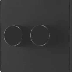 British General Evolve 2-Gang 2-Way LED Trailing Edge Double Push Dimmer With Rotary Control Matt Black With Black Inserts 12 British General Evolve 2-Gang 2-Way LED Trailing Edge Double Push Dimmer With Rotary Control Matt Black With Black Inserts -British General Shop 637PY A3