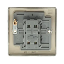 British General Nexus Metal 10AX 1-Gang Intermediate Switch Matt Black With White Inserts -British General Shop 63921 A4