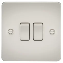 Knightsbridge FP3000PL 10AX 2-Gang 2-Way Light Switch Pearl